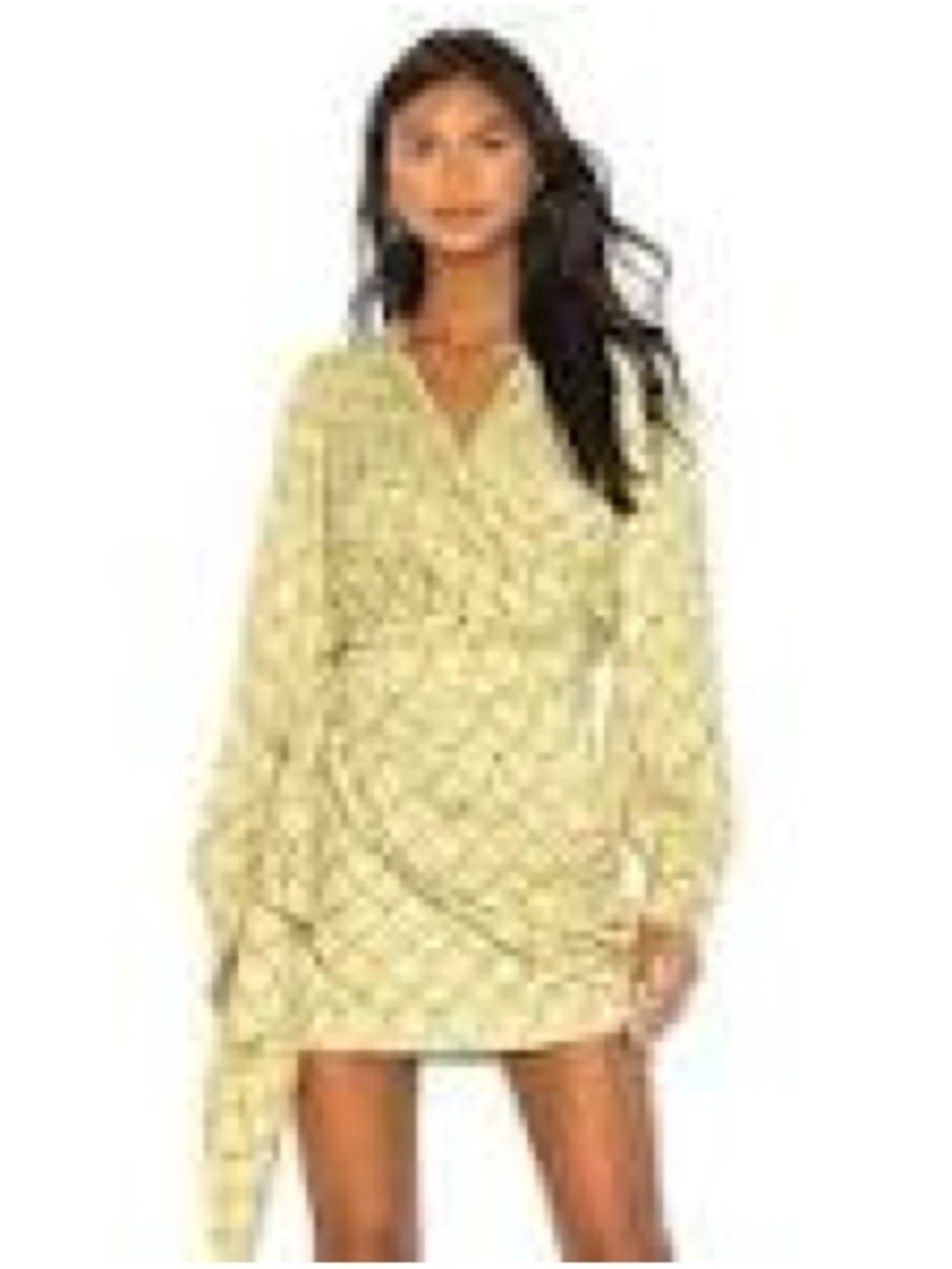 NWT Birgitte Herskind Butter Yellow Chain Links Wrap Mini Dress Party Wedding 36